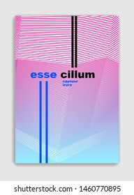 Linear vector minimal trendy brochure design, cover template, geometric halftone gradient. For Banners, Placards, Posters, Flyers. Beautiful and special, pattern texture.