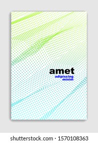 Linear vector minimal trendy brochure design, cover template, geometric halftone gradient. For Banners, Placards, Posters, Flyers. Beautiful and special, pattern texture.