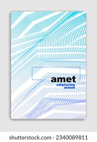 Linear vector minimal trendy brochure design, cover template, geometric halftone gradient. For Banners, Placards, Posters, Flyers. Beautiful and special, pattern texture.