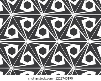 linear vector pattern, abstract Geometry background, gray Hexagon
or arrow. graphic clean design for fabric, wallpaper etc. pattern is on swatches panel.