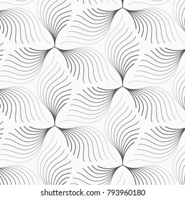 linear vector pattern, abstract leaves, gray line of leaf or flower, floral. graphic clean design for fabric, event, wallpaper etc. pattern is on swatches panel.
