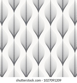 linear vector pattern, repeating linear abstract leaves on garland. pattern is on swatch panel