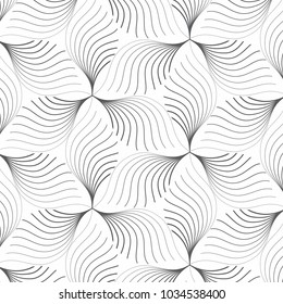 linear vector pattern, repeating abstract leaves, gray line of leaf or flower, floral. graphic clean design for fabric, event, wallpaper etc. pattern is on swatches panel.