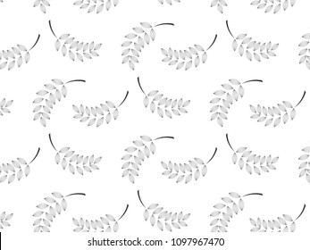 linear vector pattern, repeating abstract floral, gray line of leaf or flower, floral. graphic clean design for fabric, wallpaper etc. pattern is on swatches panel. Repeating geometric back