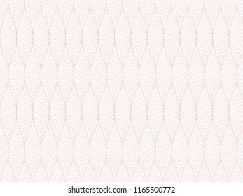 Linear vector pattern, repeating abstract leaves, pink line of leaf or flower