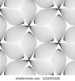 linear vector pattern, repeating abstract flower leaves, gray line of leaf or flower, floral. graphic clean design for fabric, event, wallpaper etc. pattern is on swatches panel.
