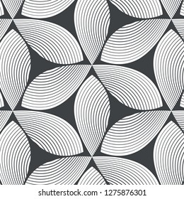 linear vector pattern, repeating abstract leaves, gray line of leaf or flower, floral. graphic clean design for fabric, event, wallpaper etc. pattern is on swatches panel
