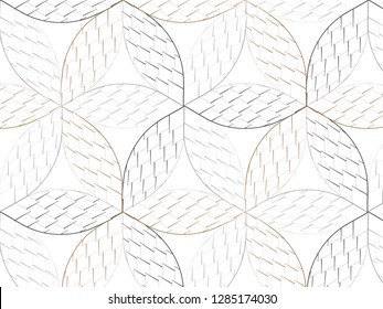 linear vector pattern, repeating abstract Geometry background, gray line of leaf or flower, floral. graphic clean design for fabric, wallpaper etc. pattern is on swatches panel.