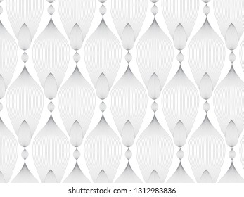 linear vector pattern, repeating abstract Geometry background, gray line of leaf or flower, floral. graphic clean design for fabric, wallpaper etc. pattern is on swatches panel.