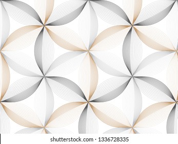 linear vector pattern, repeating abstract Geometry background, gray line of leaf or flower, floral. graphic clean design for fabric, wallpaper etc. pattern is on swatches panel.