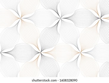 linear vector pattern, repeating abstract Geometry background, gray line of leaf or flower, floral. graphic clean design for fabric, wallpaper etc. pattern is on swatches panel.