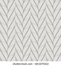 Linear vector pattern, repeating abstract skeleton leaves vertical, monochrome stylish. pattern is clean for fabric, wallpaper, printing. Pattern is on swatches panel