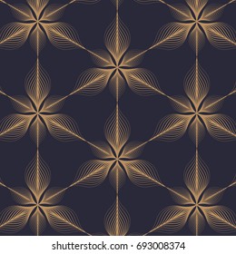 linear vector pattern, repeating abstract leaves, linear of leaf or flower, floral. graphic clean design for fabric, event, wallpaper etc. pattern is on swatches panel.