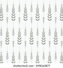 linear vector pattern, repeating linear small tiny abstract leaves on garland. pattern is on swatch panel