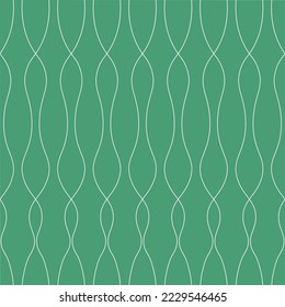 Linear vector seamless pattern in flat style on green background