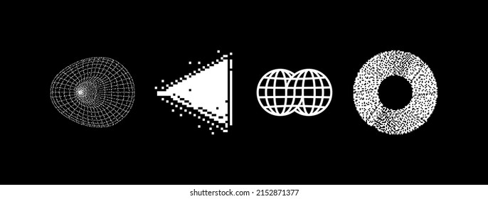 Linear Vector Shapes Collection. Geometric figures. Abstract forms are great for  poster web pages social media t-shirts sci-fi scenes postcards logos