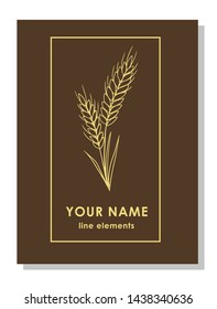 Linear vector spica. Illustration of ears of corn logo design