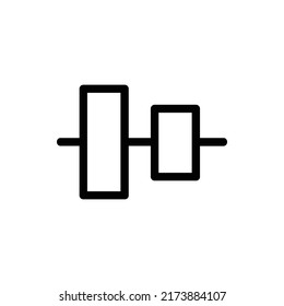Linear vertical align center icon design isolated on white background