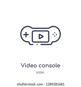 Linear video console icon from Artifical intelligence outline collection. Thin line video console vector isolated on white background. video console trendy illustration
