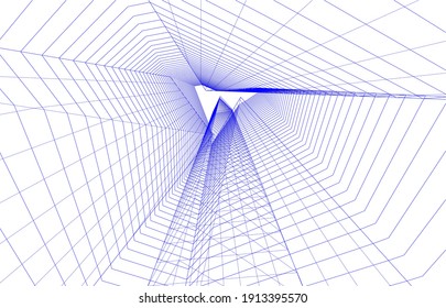linear view of abstract 3d architecture