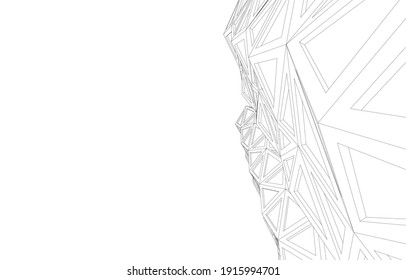 visión lineal de la ilustración abstracta de la arquitectura 3d