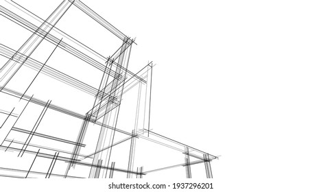 visión lineal del concepto de la casa ilustración vectorial