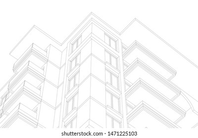 Lineare Sicht auf die Gebäudearchitektur