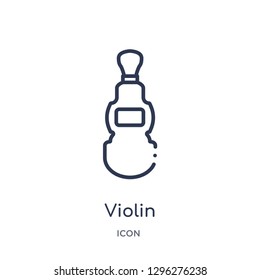 Linear violin icon from Drinks outline collection. Thin line violin icon vector isolated on white background. violin trendy illustration