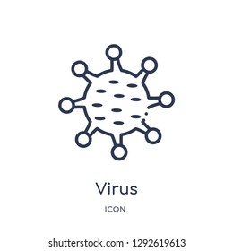 Linear virus icon from Education outline collection. Thin line virus icon vector isolated on white background. virus trendy illustration