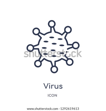 Linear virus icon from Education outline collection. Thin line virus icon vector isolated on white background. virus trendy illustration