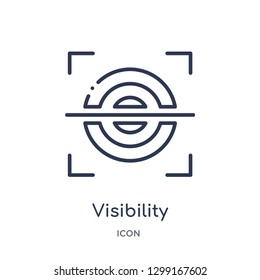 Linear visibility icon from Internet security outline collection. Thin line visibility icon isolated on white background. visibility trendy illustration