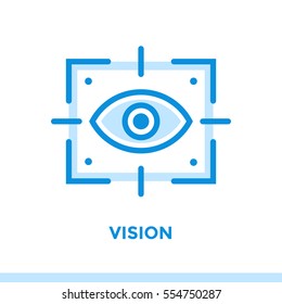 Linear vision icon for new business. Pictogram in outline style. Vector modern flat icon suitableÂ for print, presentation and website 