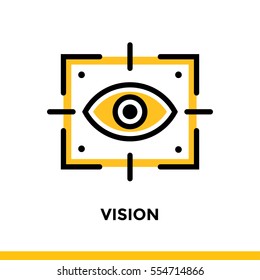 Linear Vision Icon For Startup Business. Pictogram In Outline Style. Vector Flat Line Icon SuitableÂ for Mobile Apps,Â websites And Presentation 