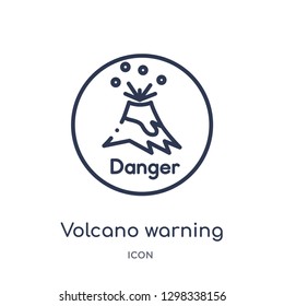 Linear volcano warning icon from Meteorology outline collection. Thin line volcano warning icon isolated on white background. volcano warning trendy illustration