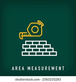 Linear wall construction measurement logo design. Construction and real estate company logo template. vector