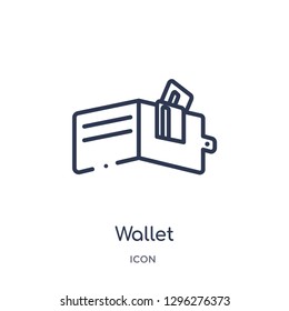 Linear wallet icon from Digital economy outline collection. Thin line wallet icon vector isolated on white background. wallet trendy illustration