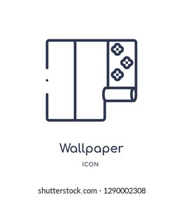 Linear wallpaper icon from Construction tools outline collection. Thin line wallpaper vector isolated on white background. wallpaper trendy illustration