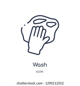 Linear wash icon from Cleaning outline collection. Thin line wash vector isolated on white background. wash trendy illustration