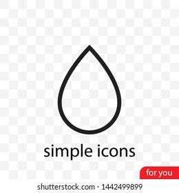 A linear water  drop vector icon .The symbol of a rain and clean water , an illustration of a raindrop .The symbol of a drop. The wheather line. The sign of a drop. 