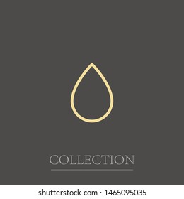 A linear water drop vector icon .The symbol of a rain and clean water , an illustration of a raindrop .The symbol of a drop. The wheather line. The sign of a drop.