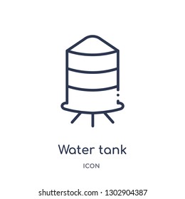 Linear water tank icon from Industry outline collection. Thin line water tank icon isolated on white background. water tank trendy illustration