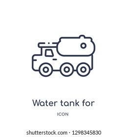 Linear water tank for vehicles icon from Mechanicons outline collection. Thin line water tank for vehicles icon isolated on white background. water tank for vehicles trendy illustration