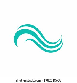 The linear wave logo is an icon, a sign in a flat style. Vector illustration