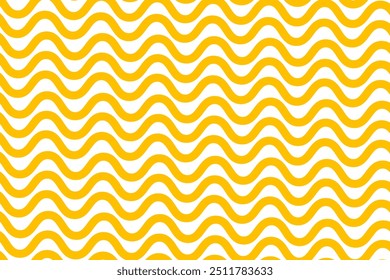 Linear wave noodle pattern. Simple background of yellow Italian pasta. Geometric background for twisted spaghetti design.