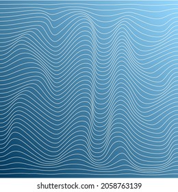 Linear wave-like pattern. A color, abstract relief background with optical illusion of distortion. Vector illustration.