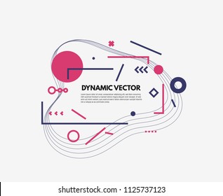 Linear waves banner. Red and black colors. Geometric shapes background. Place for text and image. Banner template.