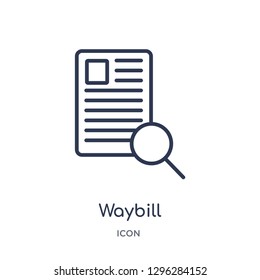 Linear waybill icon from Delivery and logistic outline collection. Thin line waybill icon vector isolated on white background. waybill trendy illustration