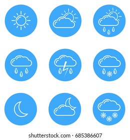 Linear weather Icons set.