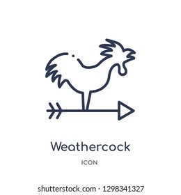 Linear weathercock icon from Meteorology outline collection. Thin line weathercock icon isolated on white background. weathercock trendy illustration