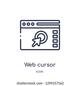 Linear web cursor icon from Marketing outline collection. Thin line web cursor icon isolated on white background. web cursor trendy illustration